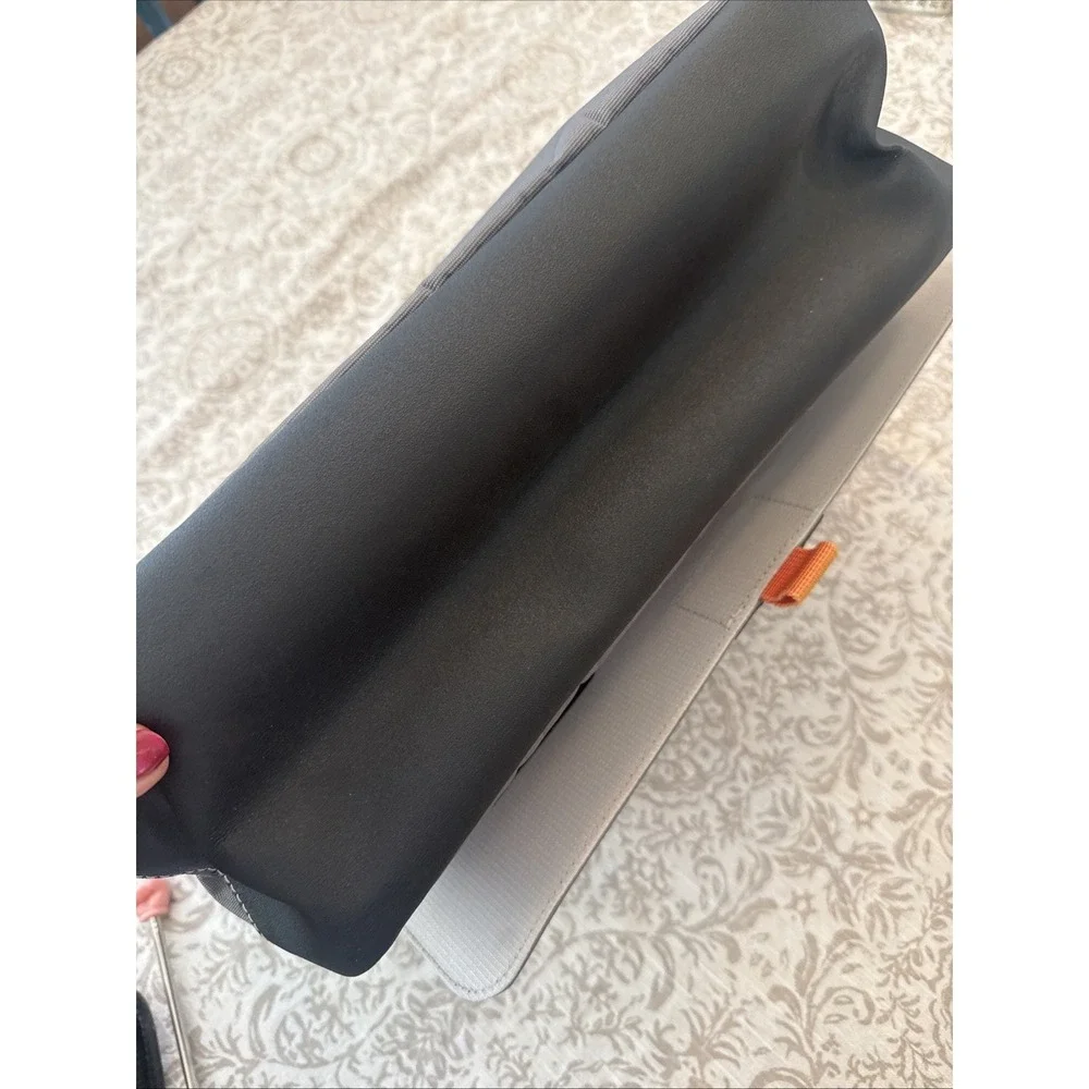 Large Grey Heavy Duty Nylon Messenger Bag Briefcase Art Student Laptop Case